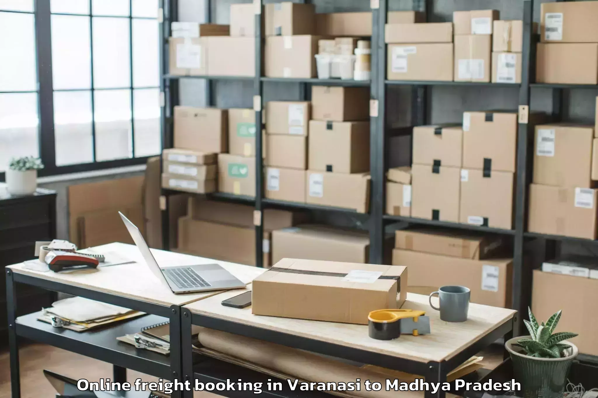 Book Varanasi to Iit Indore Online Freight Booking Online